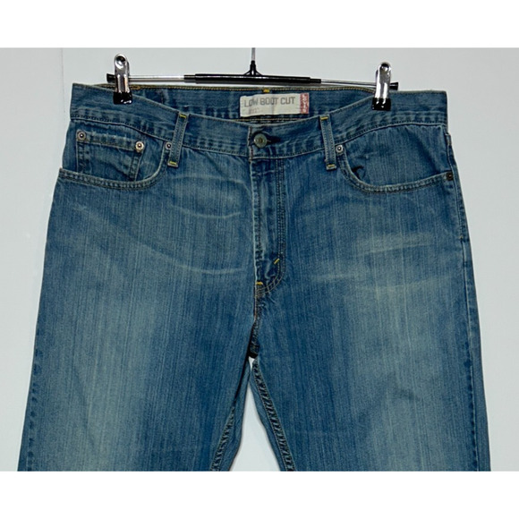 Levis 527 Jeans Mens 36x34 Blue Low Boot Cut Medium Wash Workwear Cowboy Western - Picture 2 of 12